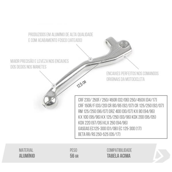 Alternative view of MANETE ORIGINAL FREIO - CRF230/250F/300F