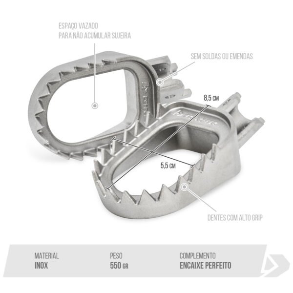 Alternative view of PEDALEIRA SHARK CRF 230/250F/300F - INOX
