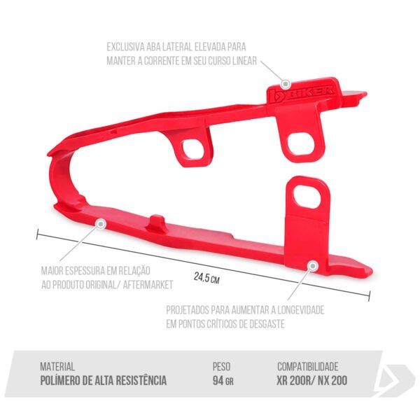 Alternative view of GUIA DE CORRENTE DIANTEIRO HONDA XR 200R - PRETO