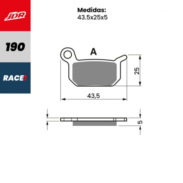 Alternative view of PASTILHA DE FREIO JDR KTM SX50 06/20 HUSQ TC50 18/21 GASGAS MC50 21 (DIANTEIRA/TRASEIRA)