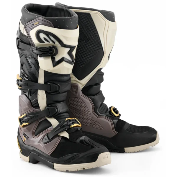 BOTA ALPINESTARS TECH 7 ENDURO DRYSTAR PRETO CINZA GOLD