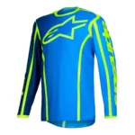 CAMISA ALPINESTARS FLUID APEX AZUL AMARELO FLUO G