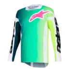 CAMISA ALPINESTARS RACER PORTL VERDE BRANCO PRETO GG