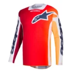 CAMISA ALPINESTARS RACER PORTL VERMELHO CINZA CLARO CINZA G