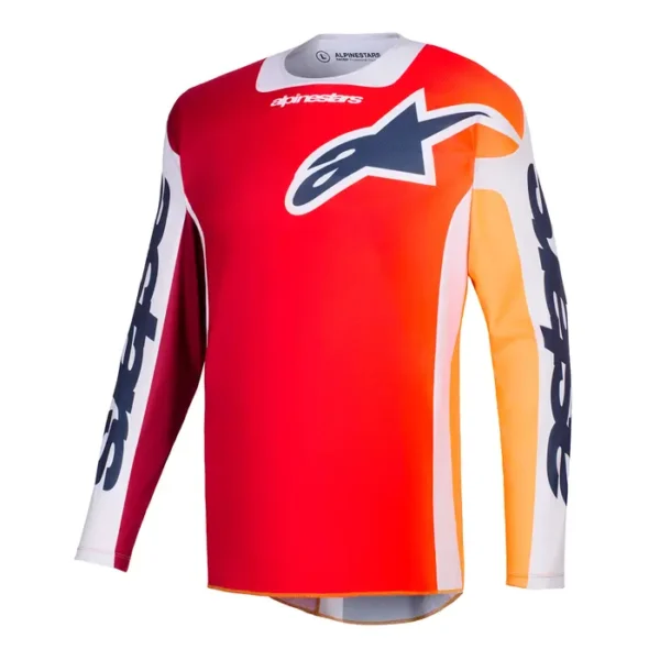 CAMISA ALPINESTARS RACER PORTL VERMELHO CINZA CLARO CINZA G