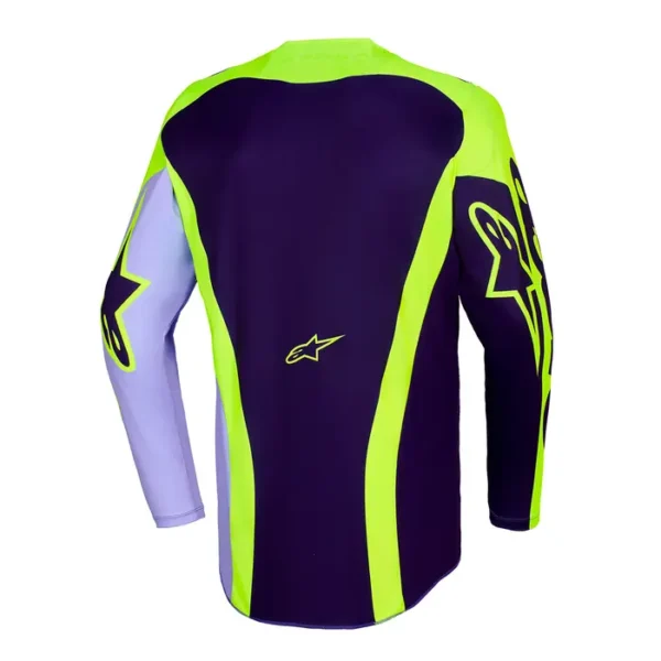 Alternative view of CAMISA ALPINESTARS RACER PORTL ROXO AMARELO FLUO P