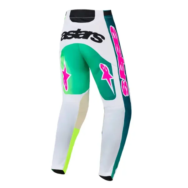 Alternative view of CALCA ALPINESTARS RACER PORTL VERDE BRANCO PRETO 44